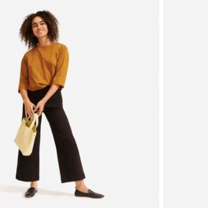 Everlane The Wide-Leg Crop Pant in Black - Size 14 - NWT